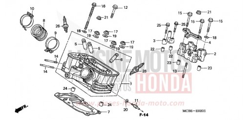 REAR CYLINDER HEAD XL650V2 de 2002